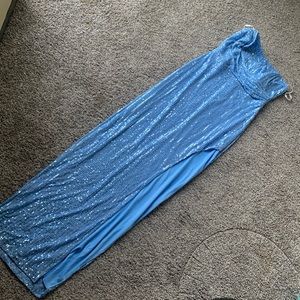 Beautiful Baby blue sequins Dress . Perfect for a wedding guest or Prom